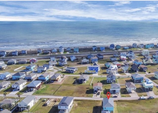 22814 Camino St, Galveston, TX 77554 - bird's eye view featuring a residential view and a water view