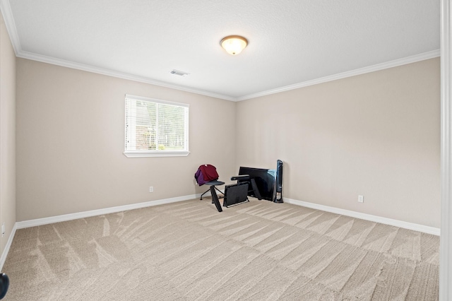33026 Sawgrass Ct, Magnolia, TX 77354 - unfurnished room with carpet flooring, crown molding, visible vents, and baseboards