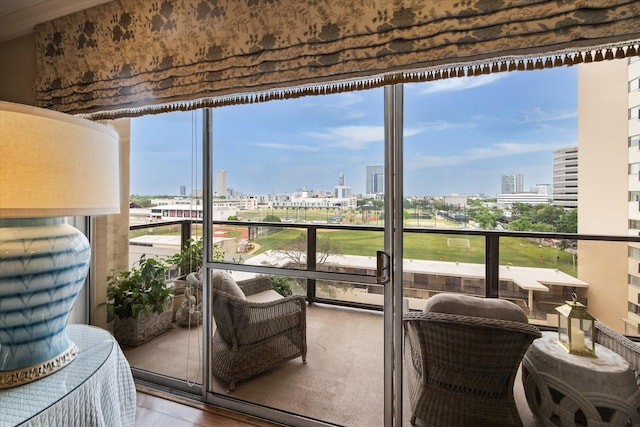 balcony featuring a view of city