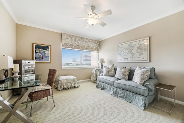 2929 Buffalo Speedway Unit A601, Houston, TX 77098 - office featuring carpet floors, crown molding, and ceiling fan
