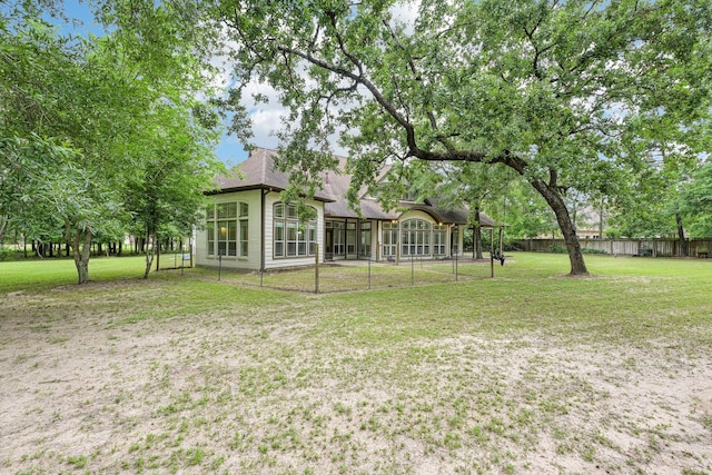view of yard featuring fence