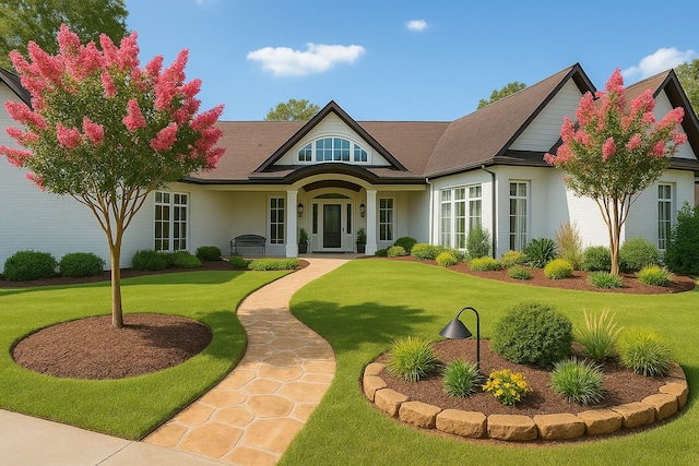 12061 Oak Forest Ln, Conroe, TX 77385 - view of front of property featuring a front yard