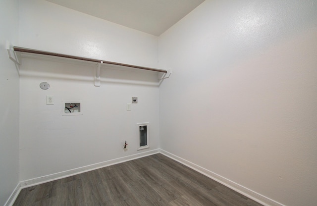 1211 Reedpoint Dr, Houston, TX 77090 - washroom with gas dryer hookup, laundry area, electric dryer hookup, dark wood finished floors, and hookup for a washing machine