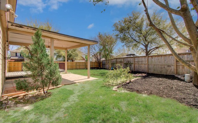 1211 Reedpoint Dr, Houston, TX 77090 - view of yard with a fenced backyard and a patio area