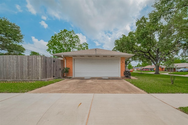 detached garage with fence
