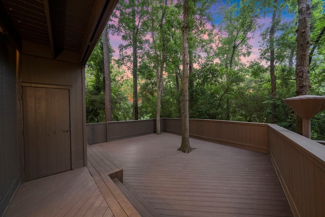 view of deck at dusk