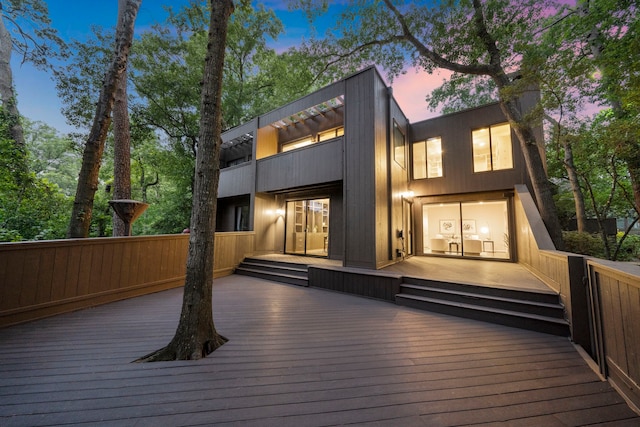 view of deck at dusk