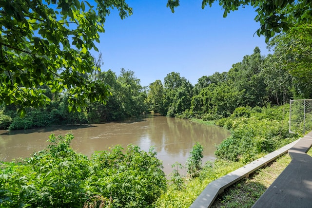 water view with a heavily wooded area