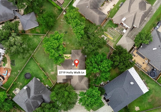 bird's eye view with a residential view