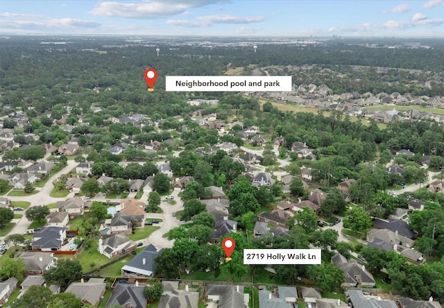drone / aerial view with a residential view