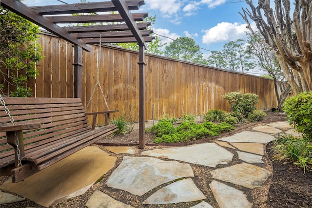8010 Fonthill Dr, Spring, TX 77379 - view of patio with a pergola and fence
