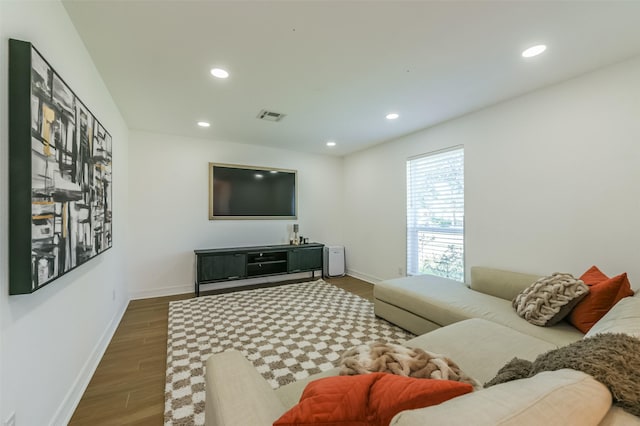 4110 Lou Anne Ln, Houston, TX 77092 - living room with wood finished floors, recessed lighting, and baseboards