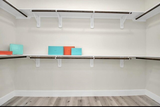 spacious closet with light wood-style floors