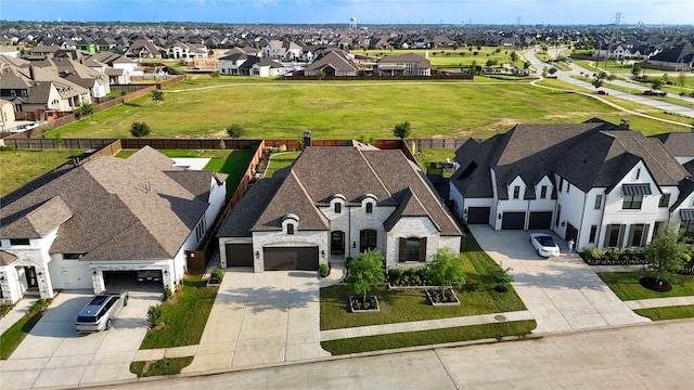 drone / aerial view with a residential view