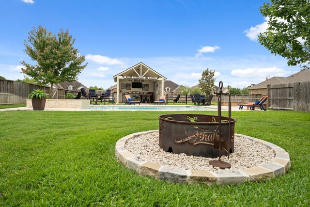 view of yard with fence