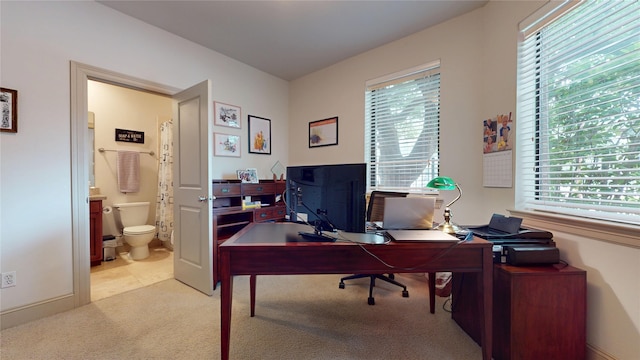 view of carpeted office