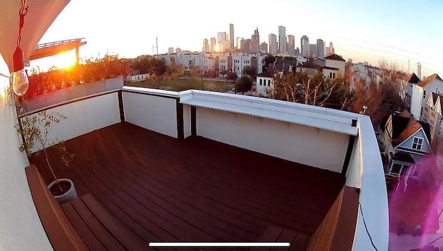deck with a view of city