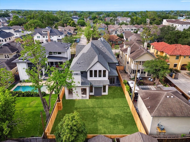 aerial view featuring a residential view
