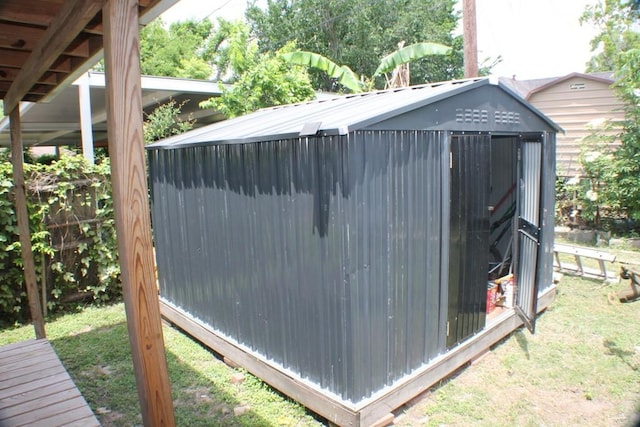 view of shed