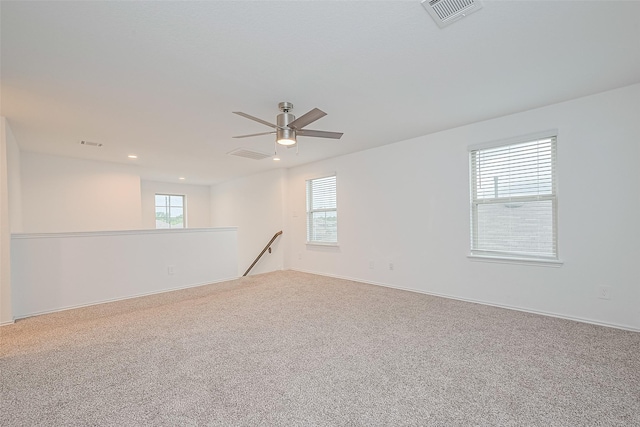 12518 Pelican Bay Dr, Houston, TX 77038 - carpeted spare room featuring visible vents, a ceiling fan, and recessed lighting