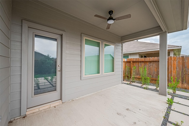 12518 Pelican Bay Dr, Houston, TX 77038 - exterior space featuring fence, a ceiling fan, and a patio area
