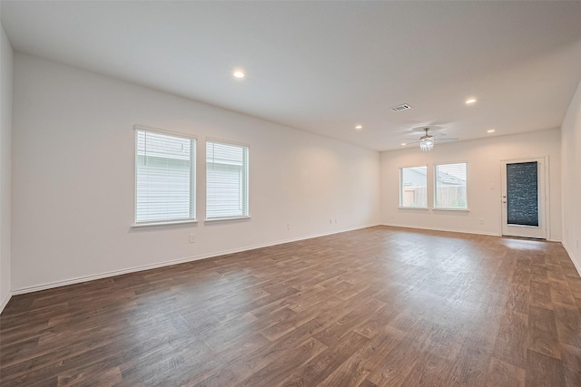 12518 Pelican Bay Dr, Houston, TX 77038 - unfurnished room with ceiling fan, visible vents, and wood finished floors