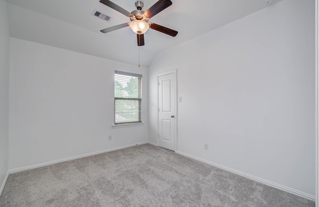 3730 Bach St, Iowa Colony, TX 77583 - spare room with light carpet, ceiling fan, and vaulted ceiling