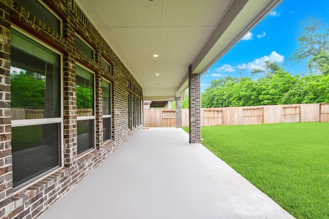 view of patio with a fenced backyard