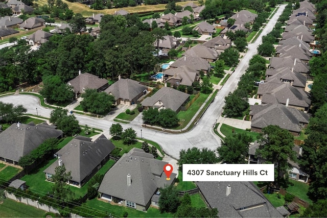 drone / aerial view featuring a residential view
