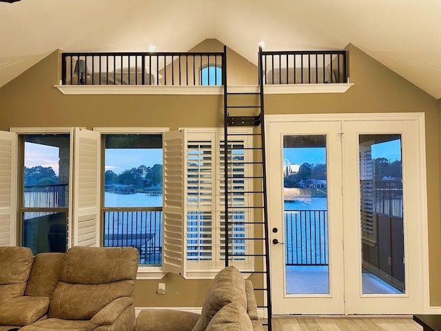 2112 Fm 3186 Unit 9, Onalaska, TX 77360 - living room featuring lofted ceiling and wood finished floors