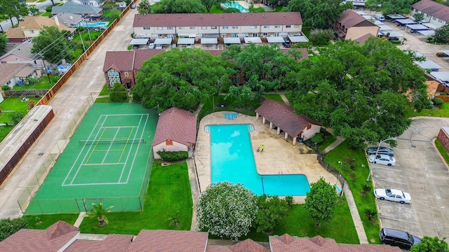 drone / aerial view featuring a residential view