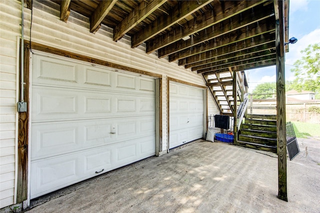 view of garage