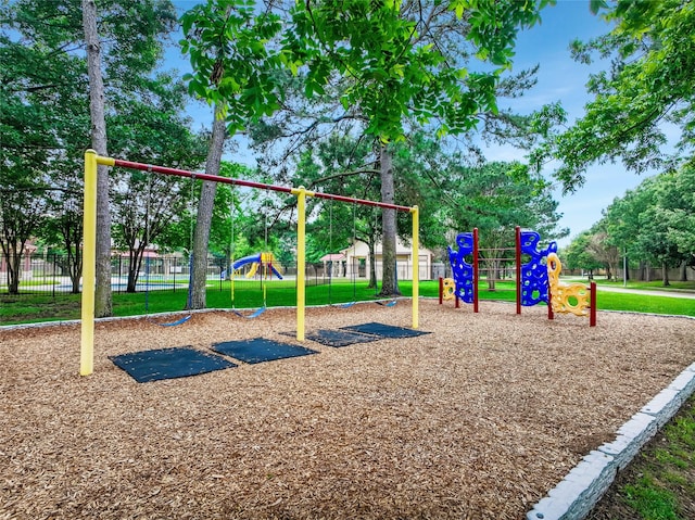 communal playground with fence