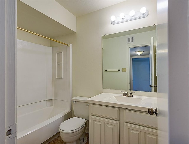 3500 Tangle Brush Dr Unit 7, The Woodlands, TX 77381 - bathroom featuring toilet, visible vents, bathing tub / shower combination, and vanity