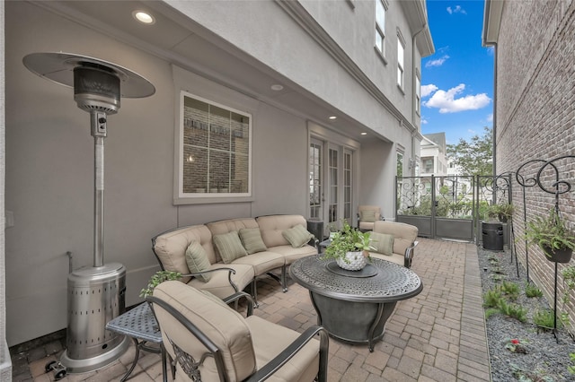 258 Green Blvd, Shenandoah, TX 77384 - view of patio / terrace with french doors and an outdoor hangout area
