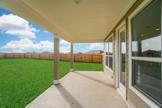 view of patio with a fenced backyard