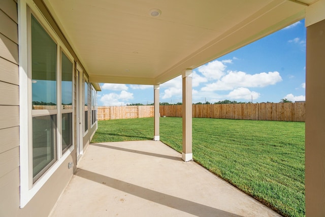 view of patio with a fenced backyard