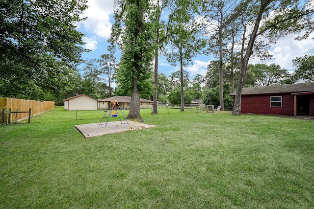 view of yard with fence