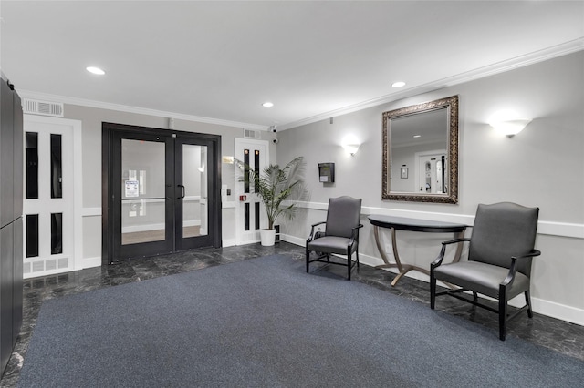 community lobby with visible vents