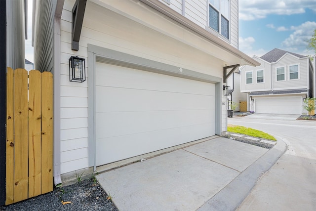 garage with driveway