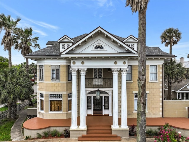view of neoclassical home