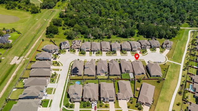 drone / aerial view with a residential view