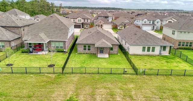 bird's eye view with a residential view