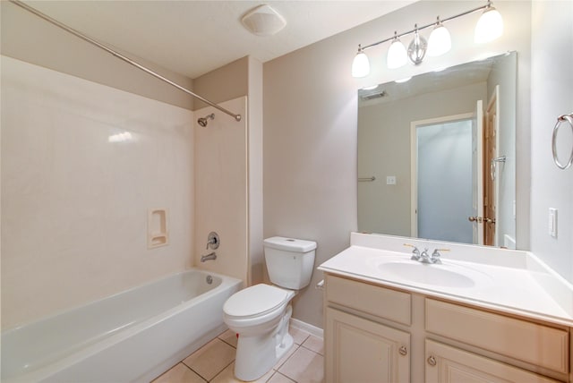7206 Fountain Mdw, Katy, TX 77494 - bathroom featuring visible vents, tile patterned flooring, vanity, toilet, and shower / bath combination