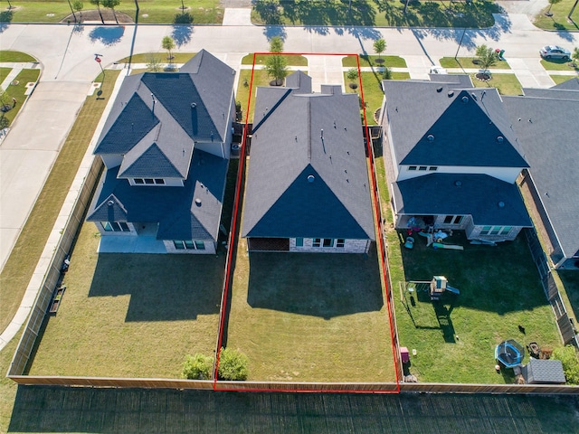 3040 Cirrus Heights Ct, Katy, TX 77493 - aerial view of residential area with property parcel outlined