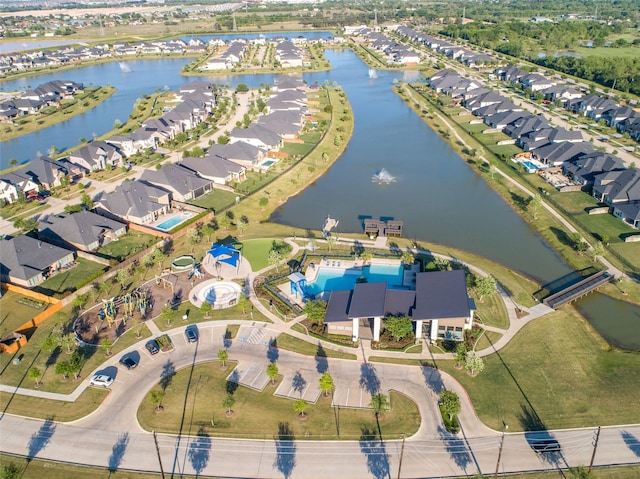 3040 Cirrus Heights Ct, Katy, TX 77493 - aerial overview of property's location featuring a large body of water and nearby suburban area