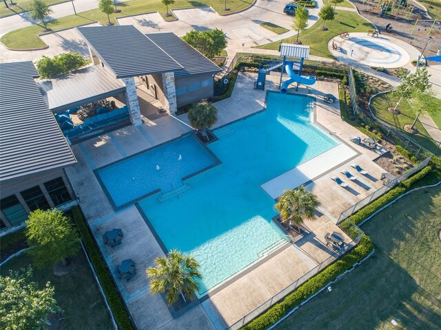 3040 Cirrus Heights Ct, Katy, TX 77493 - view from above of property featuring a pool