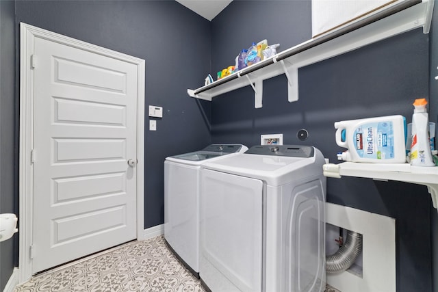 3040 Cirrus Heights Ct, Katy, TX 77493 - clothes washing area featuring separate washer and dryer and baseboards