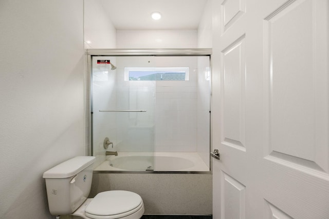 4610 Cashel Glen Dr, Houston, TX 77069 - bathroom with toilet and bath / shower combo with glass door