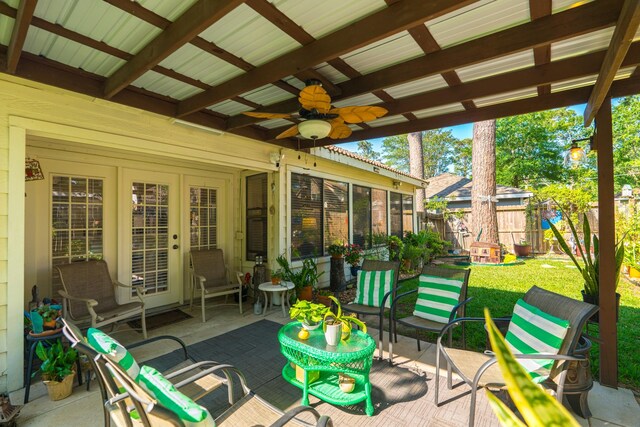 3511 Lost Oak Dr, Spring, TX 77388 - view of patio featuring fence and ceiling fan